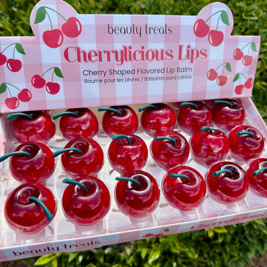 cherry-shaped flavored lip balm