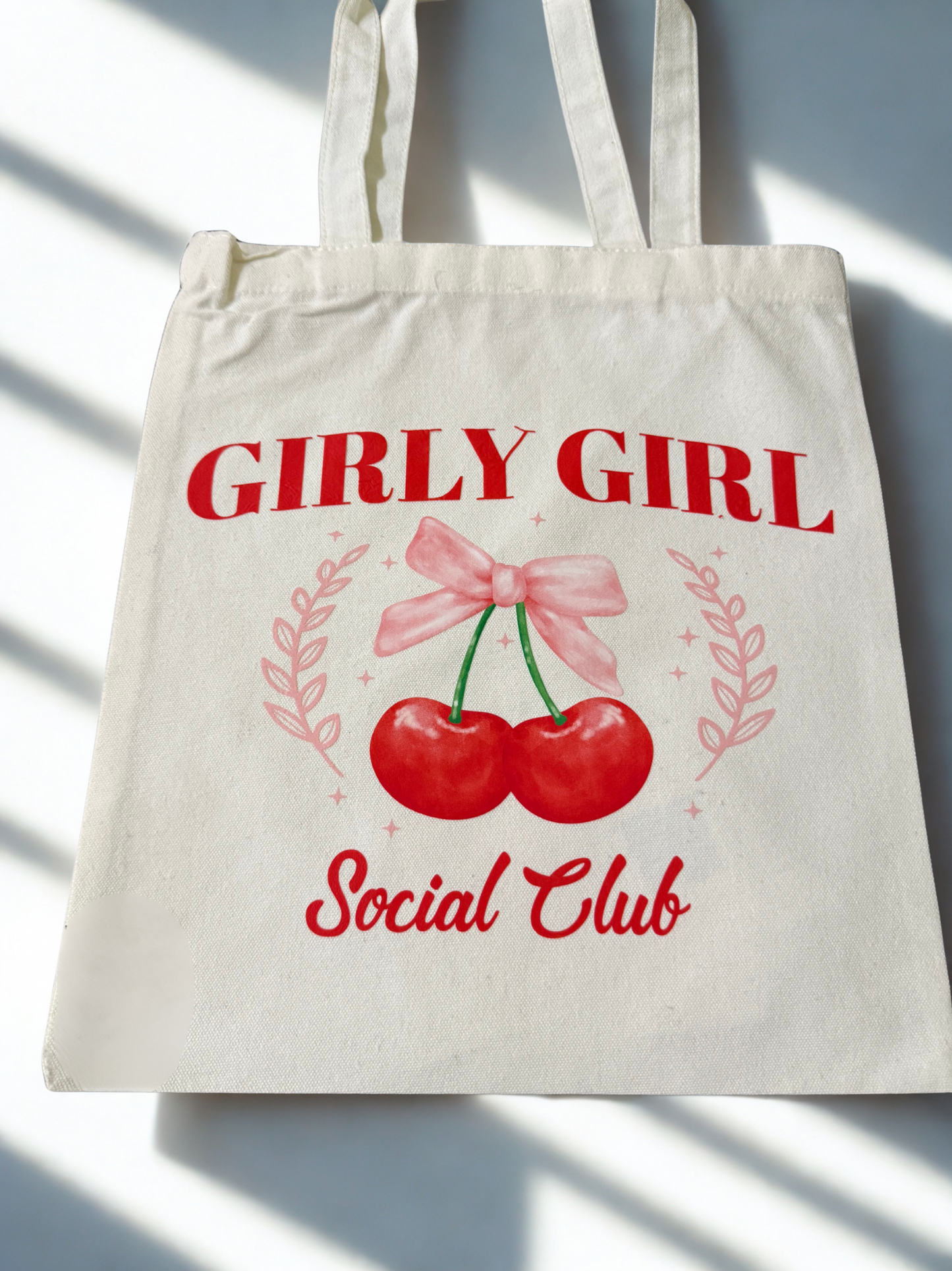 Beige Social Club Tote Bag with Shoulder Straps