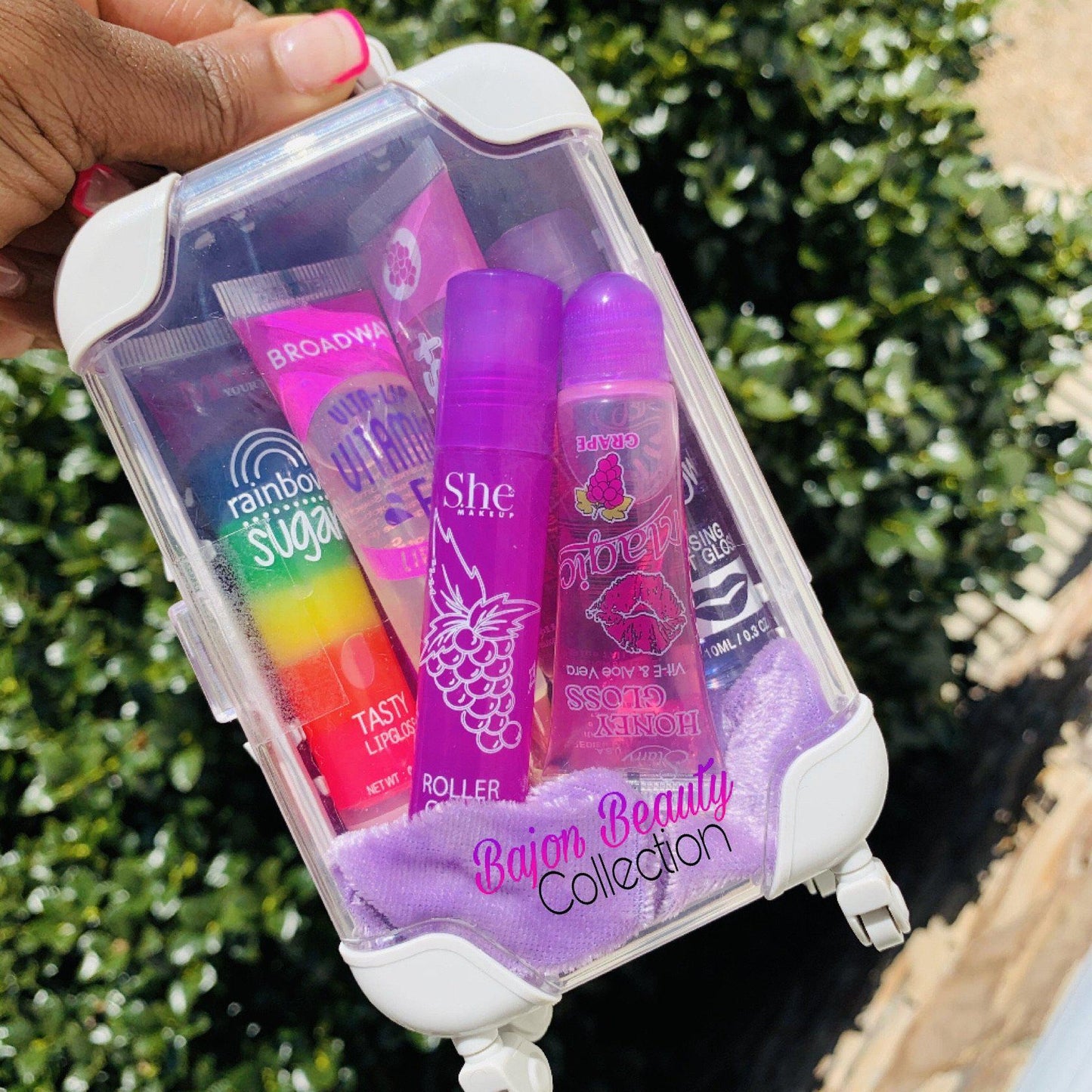 Purple Mini Suitcase Lip Gloss Bundle