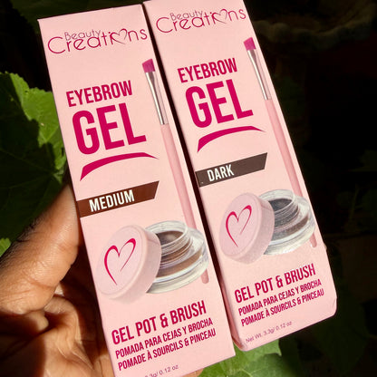 Eyebrow Gel Pot & Brush Medium & Dark Color