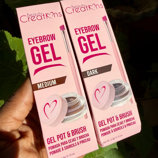 Eyebrow Gel Pot & Brush Medium & Dark Color
