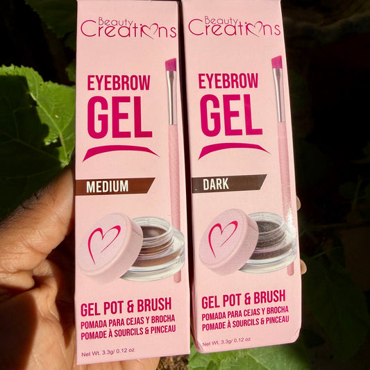 Eyebrow Gel Pot & Brush Medium & Dark Color