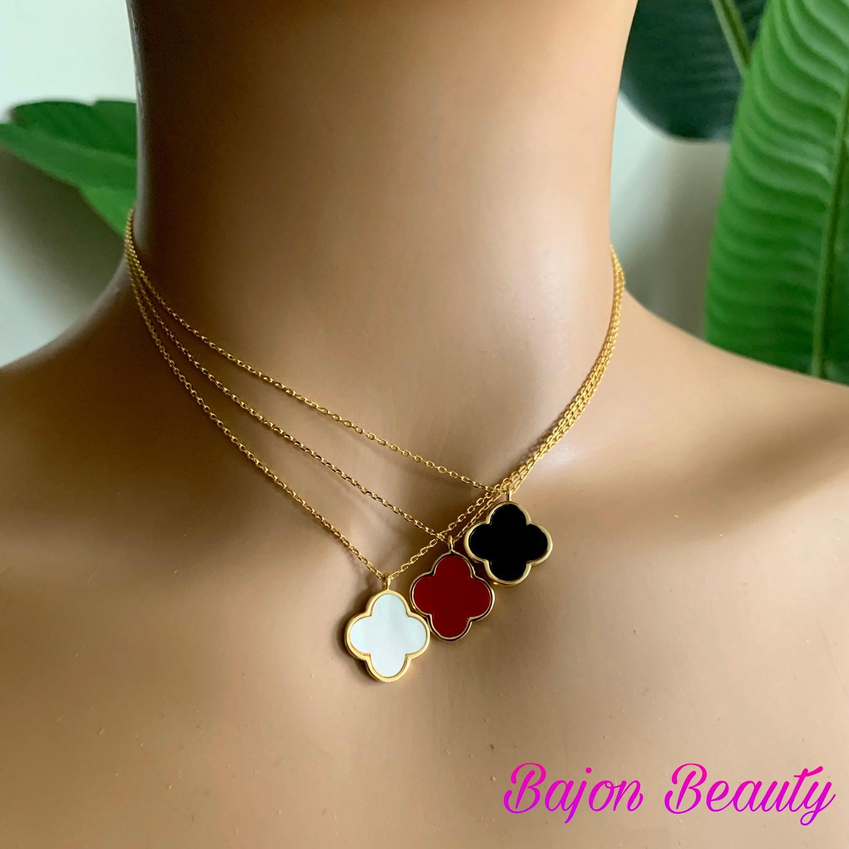 Women's Four-leaf store clovers red Necklace