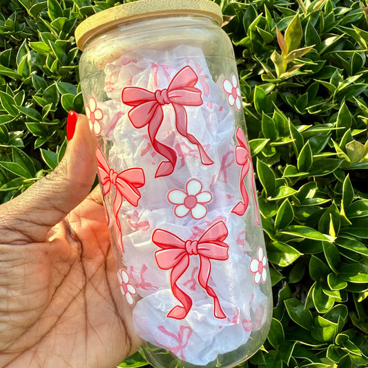 Bows Coquette Glass Cup