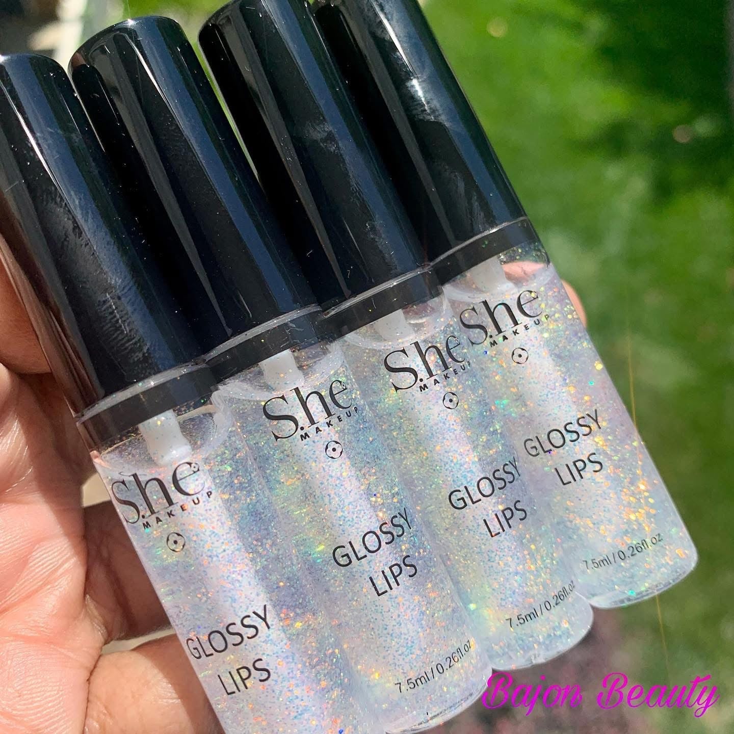 S.HE - Clear Lip Gloss with Glitter