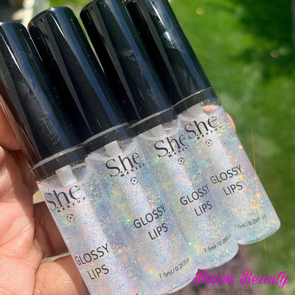 S.HE - Clear Lip Gloss with Glitter