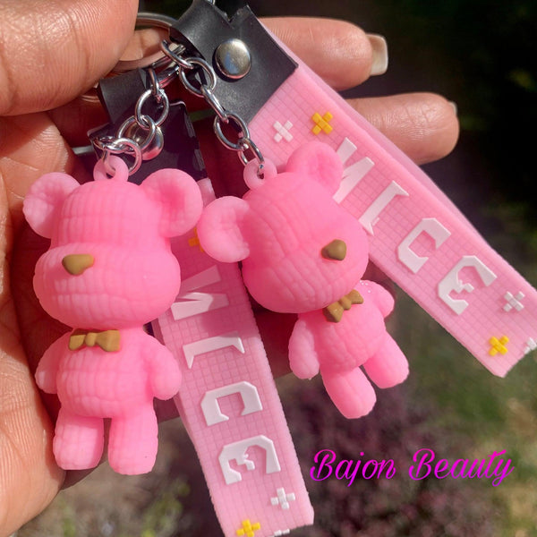 Lipgloss Keychain Lipgloss Puff Ball Keychain Teddy Bear -  Canada