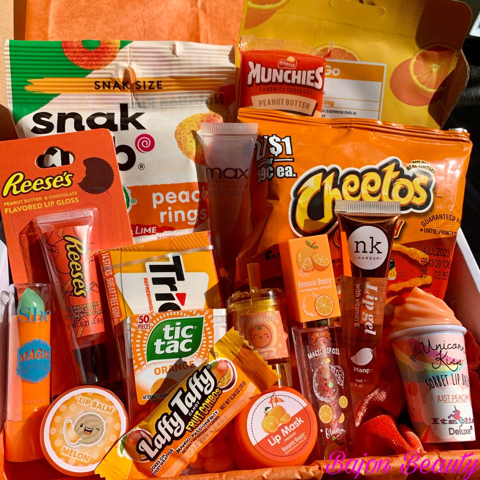 Orange Lip Gloss Snack Box Gift Set