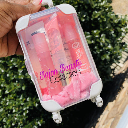Light Pink Mini Suitcase Lip Gloss Bundle