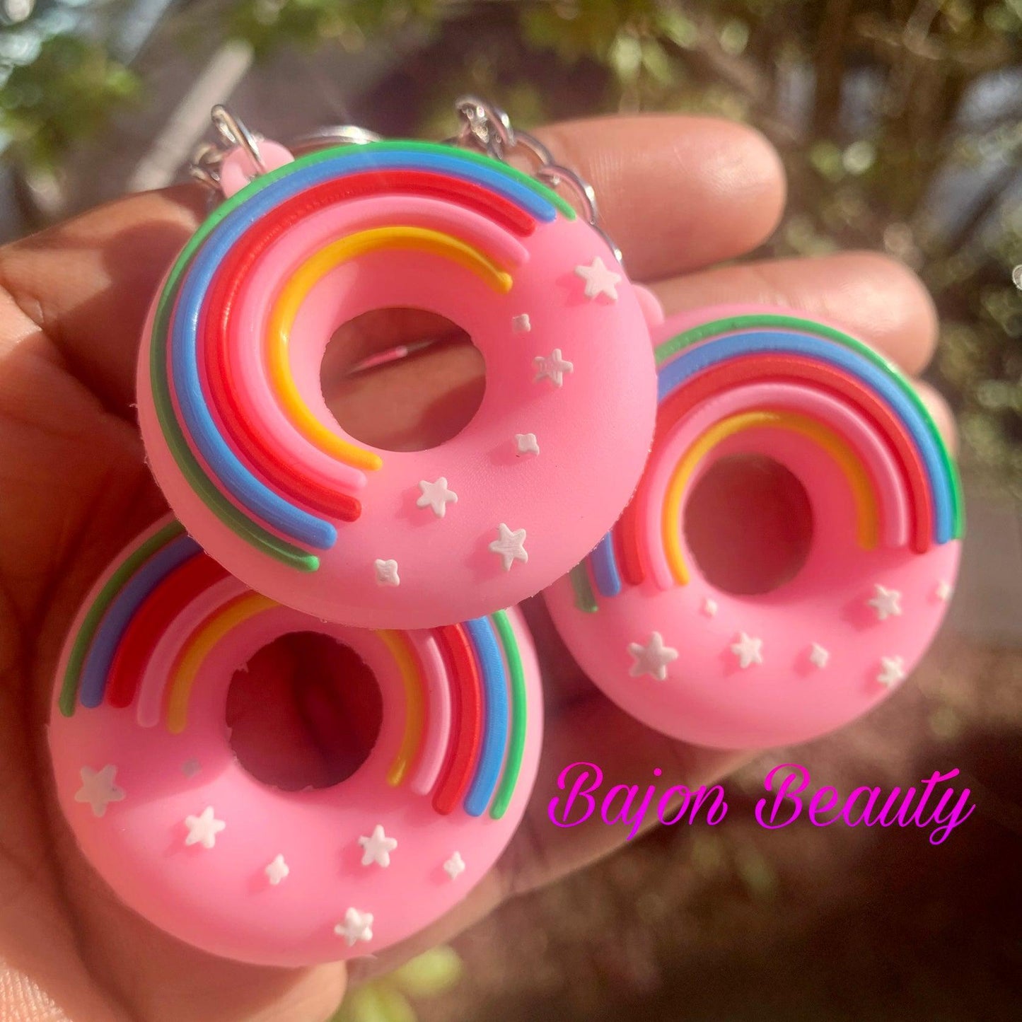 Pink Doughnut Keychain